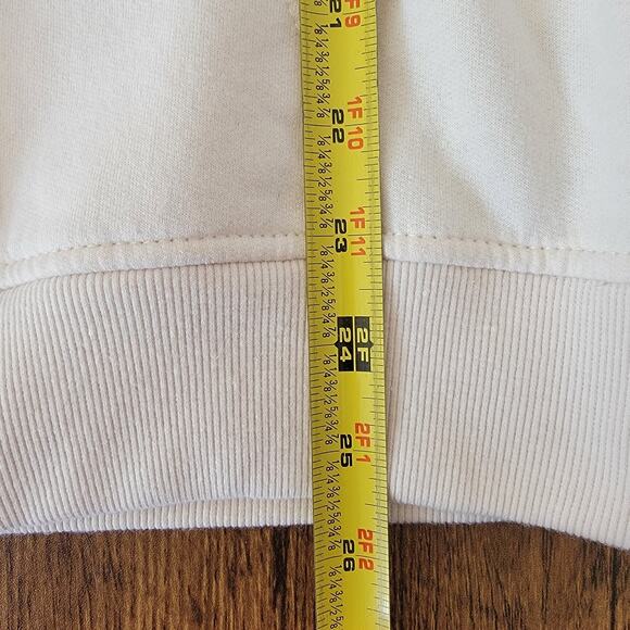 Peanuts Snoopy Woodstock Christmas Holiday Zip Hoodie Merry & Bright Cream Sz M - Picture 7 of 10